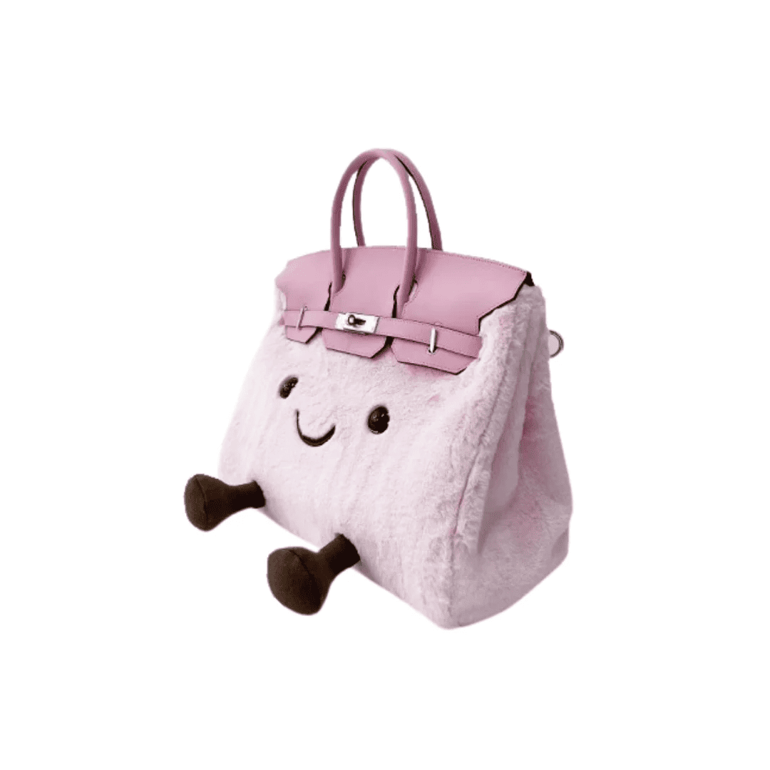 Classic Tote Pink Fleece BK Bag-Medium