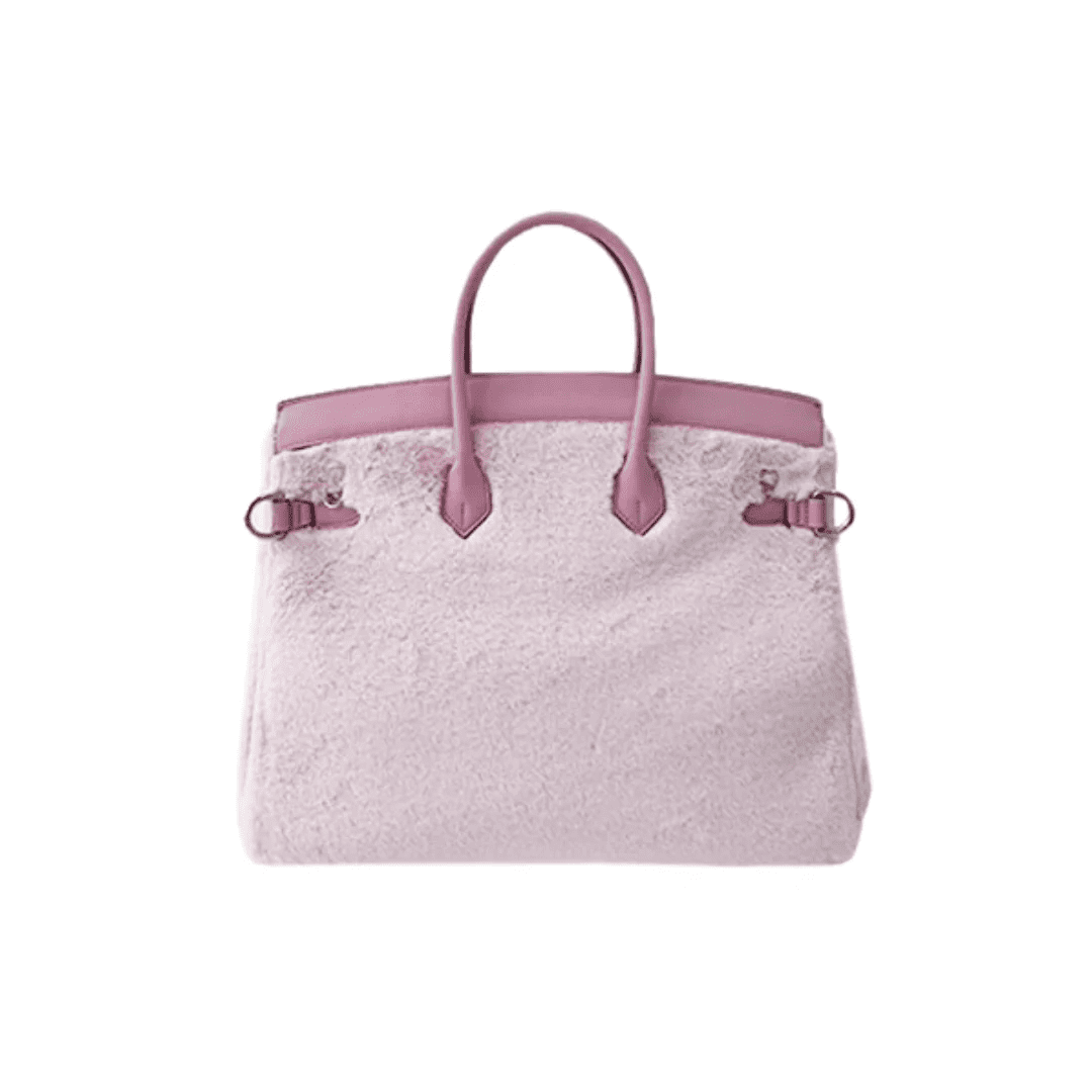 Classic Tote Pink Fleece BK Bag-Medium