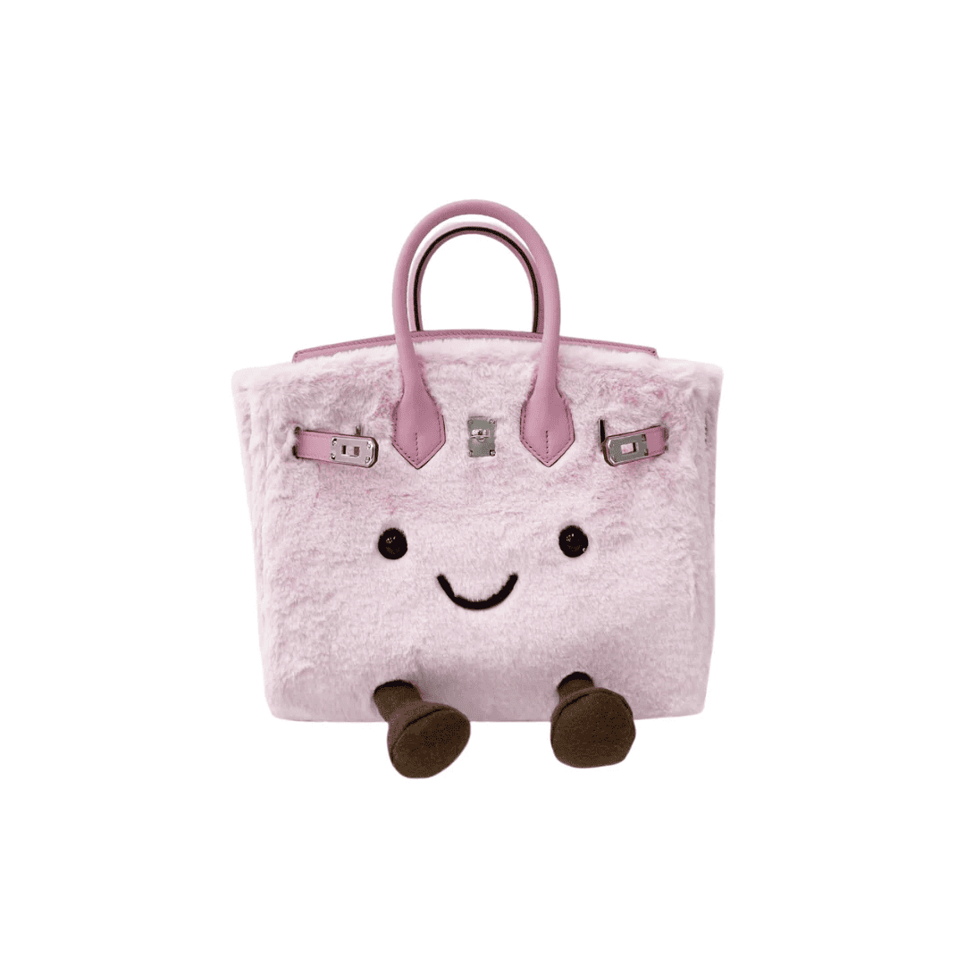 Classic Tote Pink Fleece BK Bag-Medium