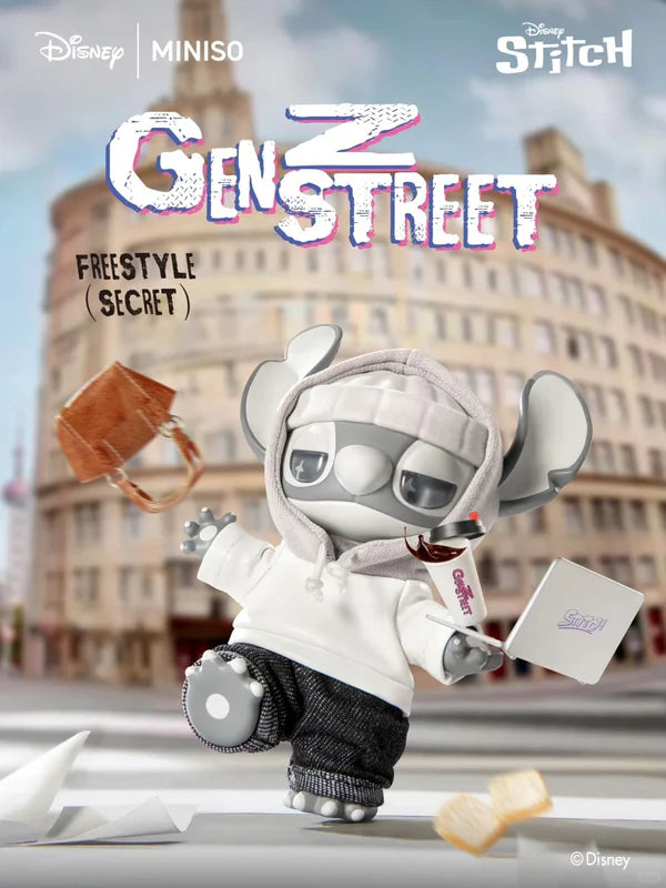 Disney | Miniso Stitch GenZ Street Series Plush Pendant Blind Box - Luckboxtoy