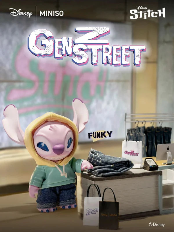 Disney | Miniso Stitch GenZ Street Series Plush Pendant Blind Box - Luckboxtoy