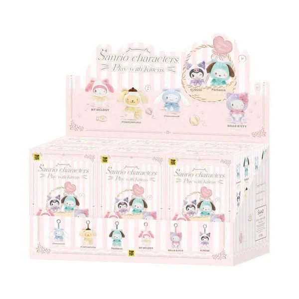 SANRIO Characters Play with Kittens Series Plush Keychains Gift Blind Box