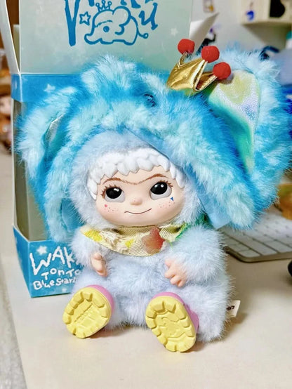 Wakuku Ton Ton Blue Starlight Plush Hanging Card - Luckboxtoy