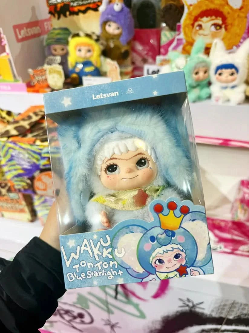 Wakuku Ton Ton Blue Starlight Plush Hanging Card - Luckboxtoy